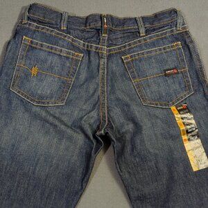 Ariat FR Jeans Men's 36x38 Blue M4 Relaxed Basic Boot Cut Flame Resistant Welder
